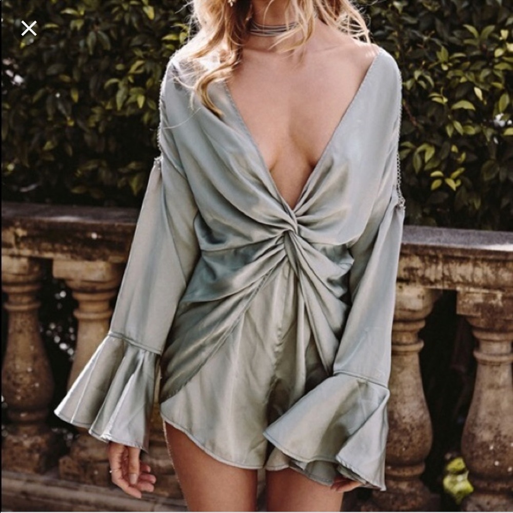 Sabo Luxe sage green playsuit